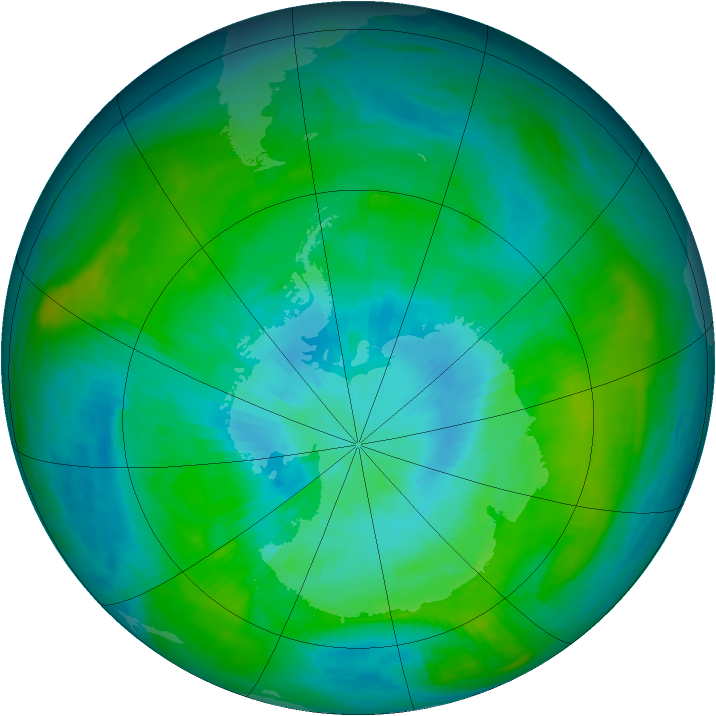 Antarctic ozone map for 18 February 1979